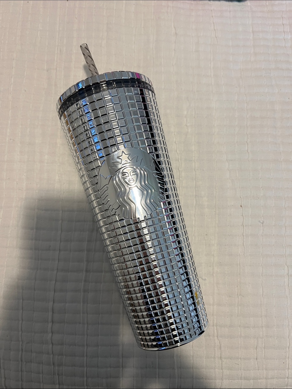 Starbucks Mirrored Silver Tumbler with Straw